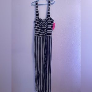 Black and white striped romper